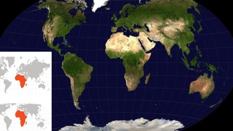 La distorsión del tamaño de África en mapas anteriores